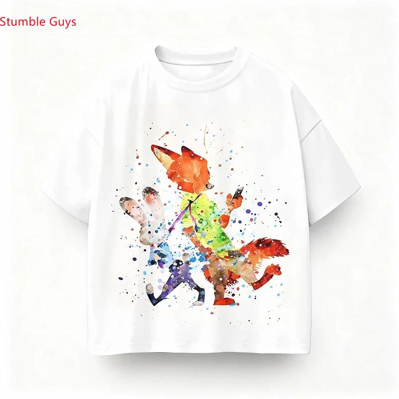 Summer Cute 'Zootopia' T-Shirt Summer Judy Hopps Printed Short Sleeve Fashion Casual Children's Top