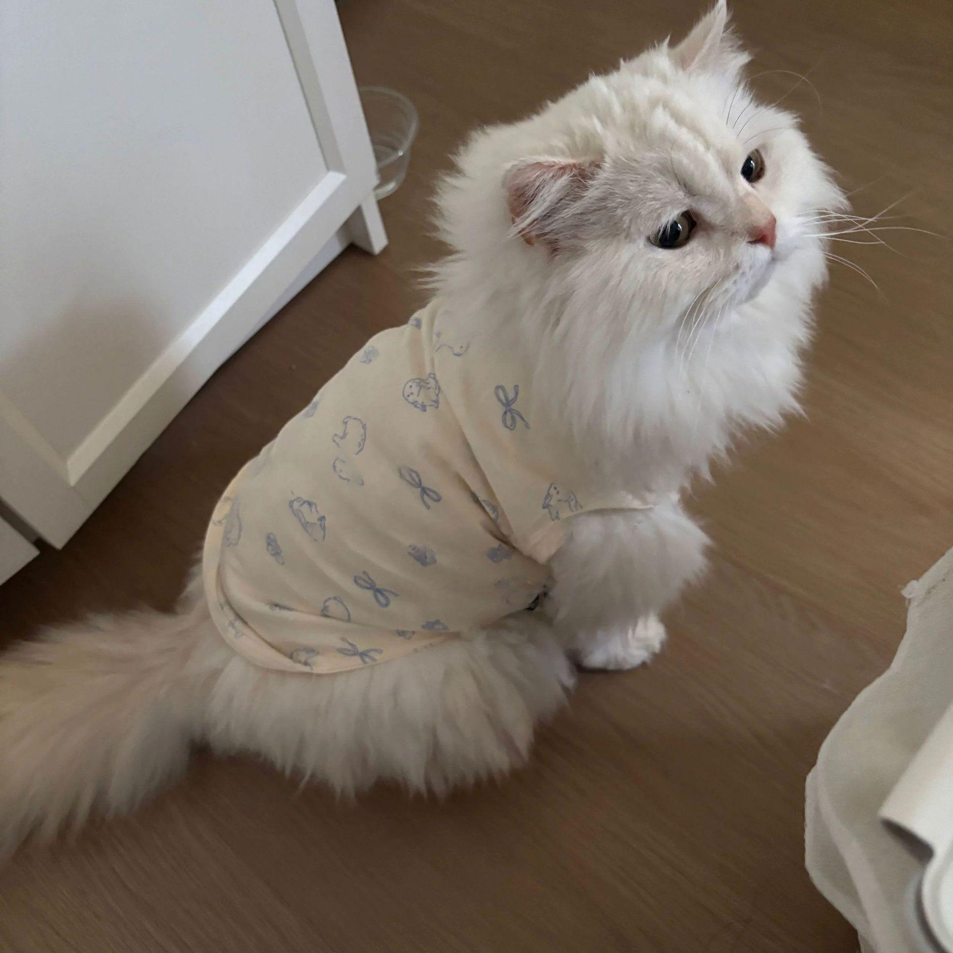 

Super Cute Cat Clothes Summer Thin Breathable Anti-hair Loss Puppet Kitten Kitten Pet Dog Dog Vest S
