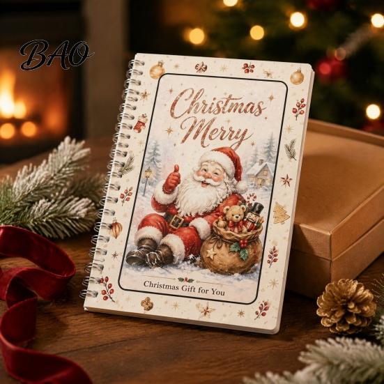 Tarjeta Sorpresa Interactiva Navideña DIY Libro de Regalo Navideño con Espiral, Folleto 5x7, Organizador 10 Páginas Tarjetas Felices, Regalos para Familia, Amigos,