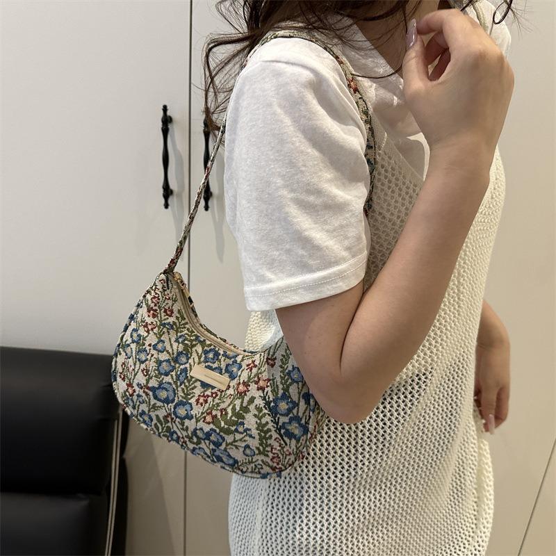 New summer large-capacity tote bag painted flower casual literary shoulder women's bag