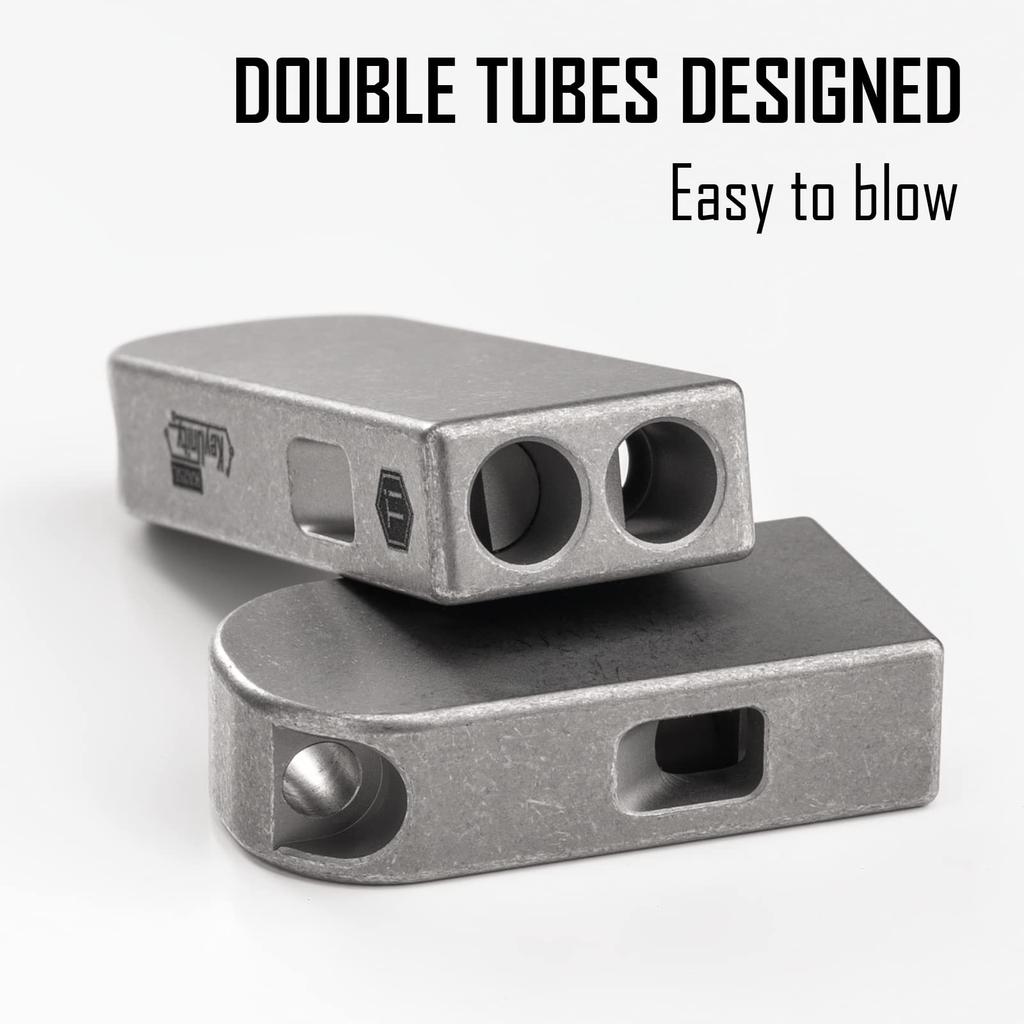 KeyUnity Titanium Whistle with Necklace, KA25 L, Loud Sound, Lightweight, Durable, Bear Scare, Emergency Whistle, Emergency Supplies, Bear Whistle, Mo