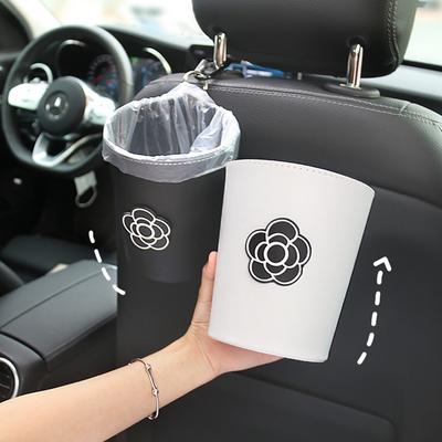 Poubelle de voiture à fleur de camélia mignonne, pour appui-tête de siège arrière, Mini sortie automatique, organisateur de ventilation, sac poubelle