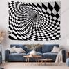 Checker Vortex Illusion Home Decor Cloth Twisted Space Bedroom Tapestry Eye - Catching Wall Tapestry Psychedelic Art Wall Cloth