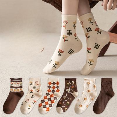 Female Spring and Autumn Fashion New Sweat Absorbing Yuezi Tube Cotton Socks