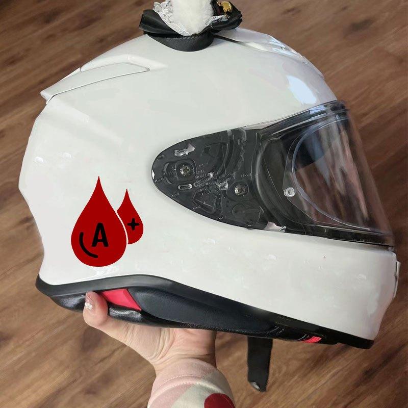 Cool Blood Type Graphic Sticker, Red Blood Drop Waterproof Vinyl Decal, Perfect for Motorcycle Car Helmet Bike Laptop Ornament