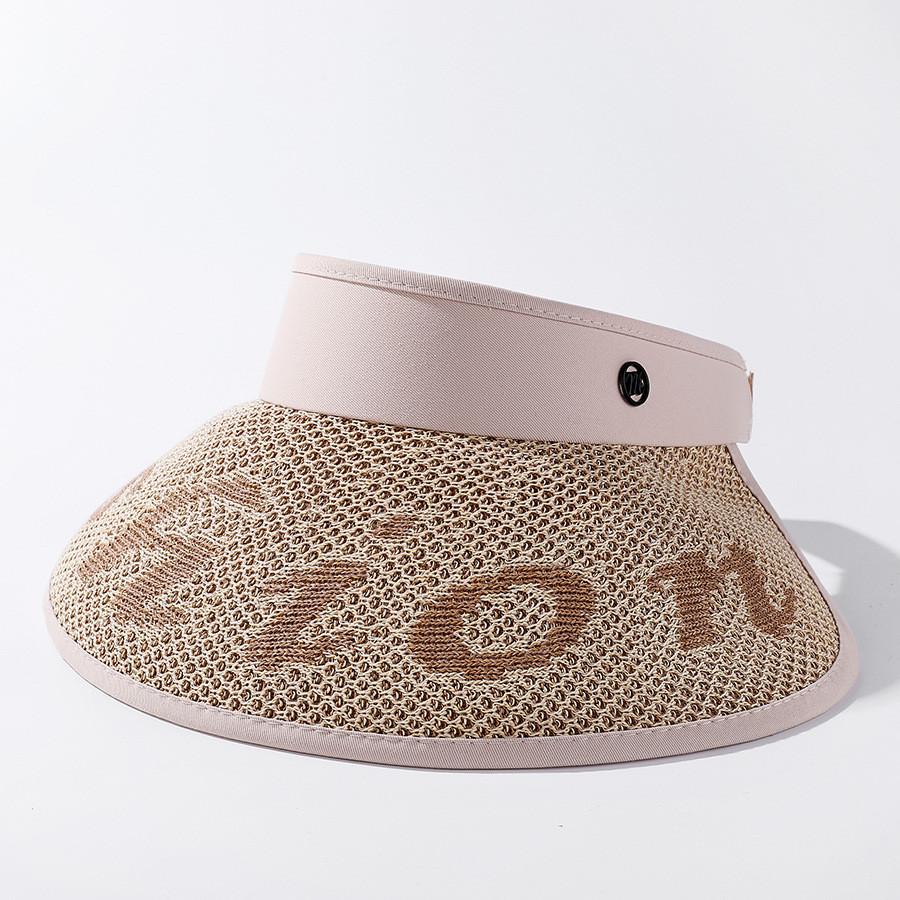

2024 New Fashion Wide Brim Sun Hat For Women Breathable Beach Straw Hat бежевий