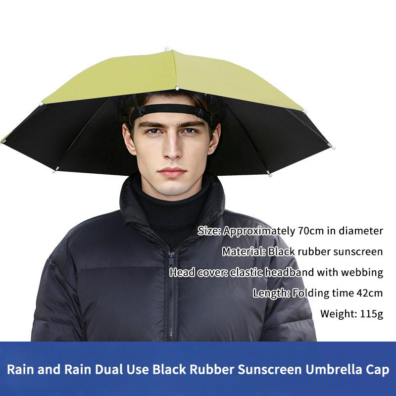Portable Hands Free Umbrella Hat With Uv Resistance And Rain Proof Design Perfect For Hiking Fishing Gardening And Camping