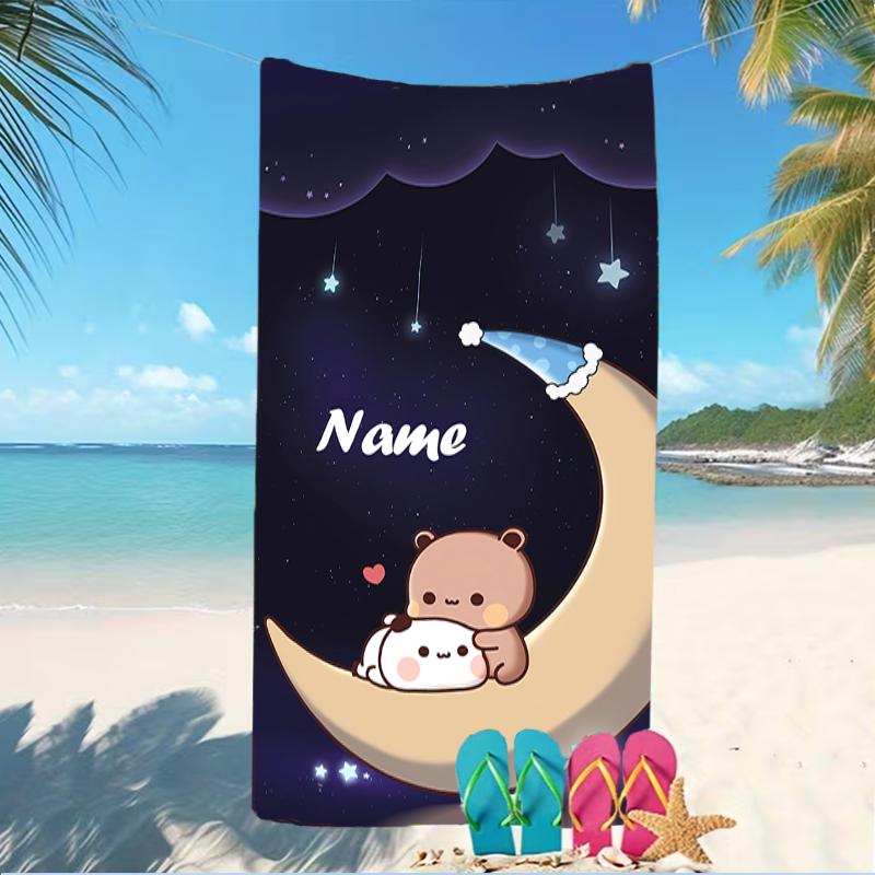 Customizable personalized beach towels Bubu Dudu themed designs.Suitable for the beach, yoga, sports;ideal as beach accessories