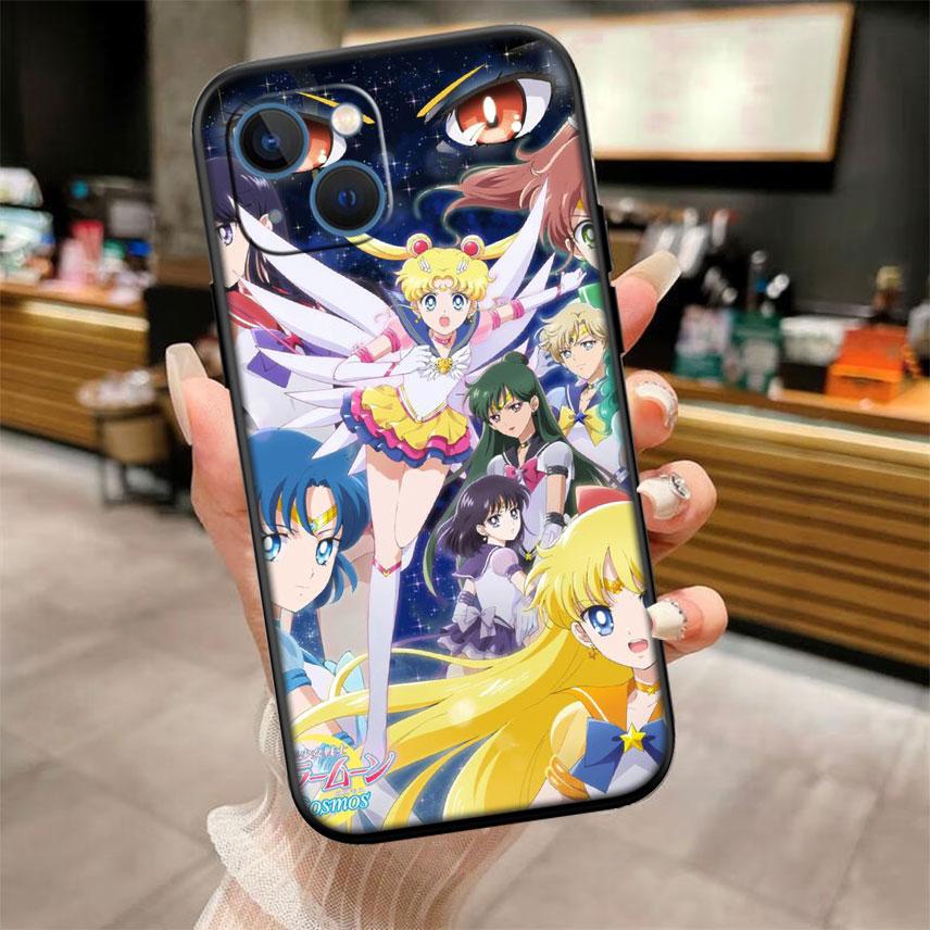 TR34 S-Sailors Art M-Moon Shell Phone Case for Samsung Galaxy S20 S21 S22 Ultra FE Plus A21S A22 A24 A25 A26 A30 A30S A31