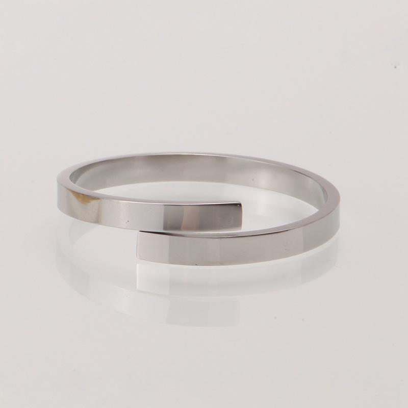 eManco Minimalist Gold-Plated Stainless Steel Geometric Couple Rings