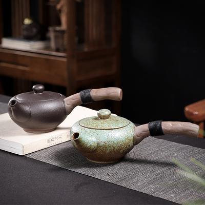 Japanese Style Stoneware Teapot Single Pot Tea Pot for Homeretro Side Handle Pot Tea Kettle Tea Infuser