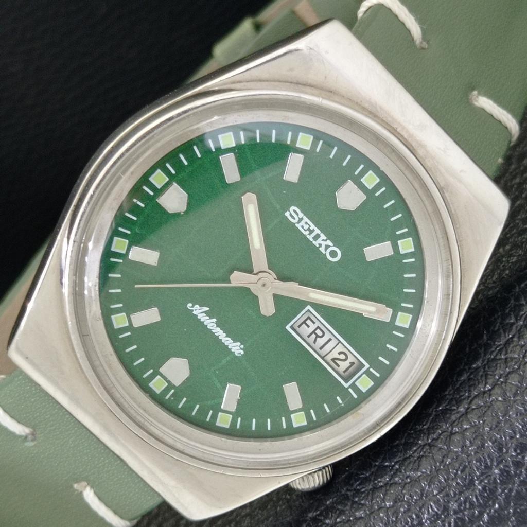 

SEIKO AUTOMATIC JAPAN MENS 6319A VINTAGE GREEN COLOR DIAL WATCH a701233-5 R206a-a701233