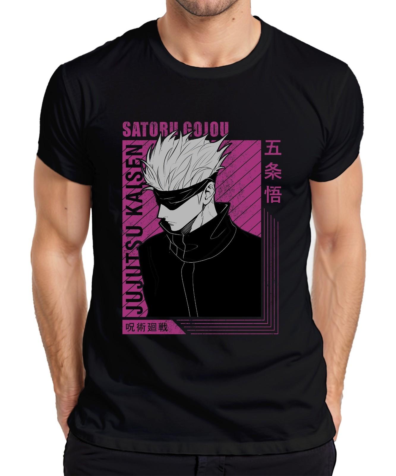 Satoru Gojo Jujutsu Kaisen White Hair Blindfold Fan Gift Mens T-Shirt- S