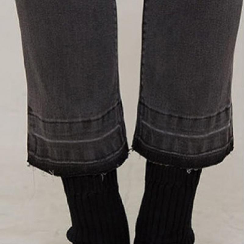 Baiyu Women Washed Banding Denim Pants Dwlw