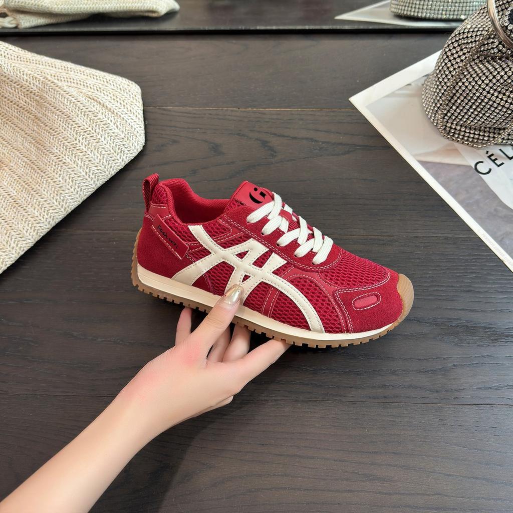 Women's Vulcanized Shoes Spring Autumn Fashion Lace Up Height Increase Outdoor Flats Lightweight Comfortable Breathable Sneakers
