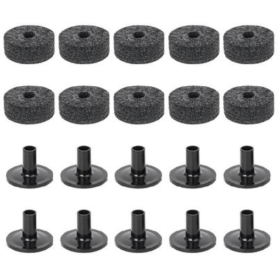 20Pcs/pack Set of 10Pcs Cymbal Stand Felt Washer Pads with 10Pcs Cymbal Sleeves