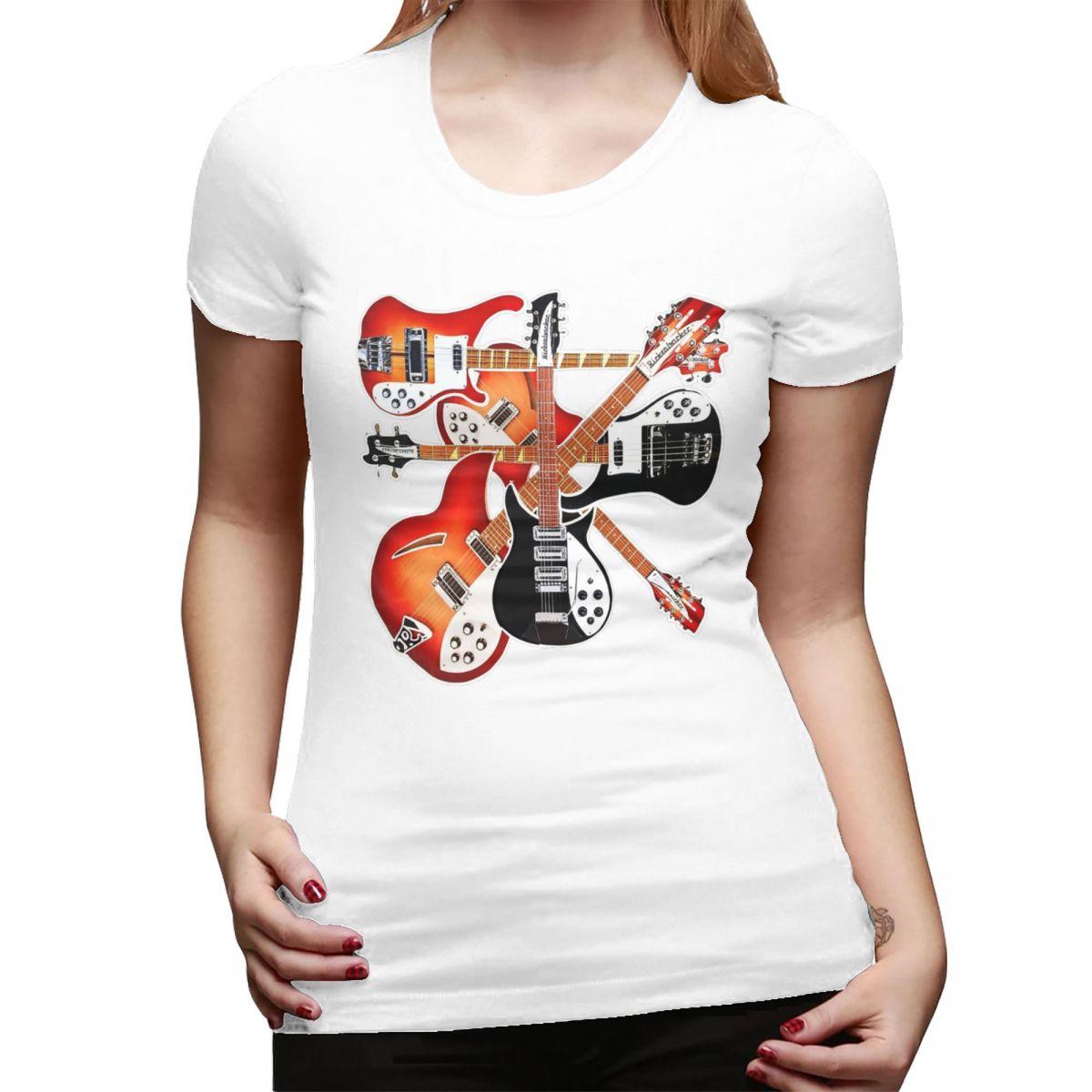 

Rickenbacker Guitar Celebration Abstract Art Collage TShirt for Women Streetwear T Shirts Womens Tees Short Clothes Tops S