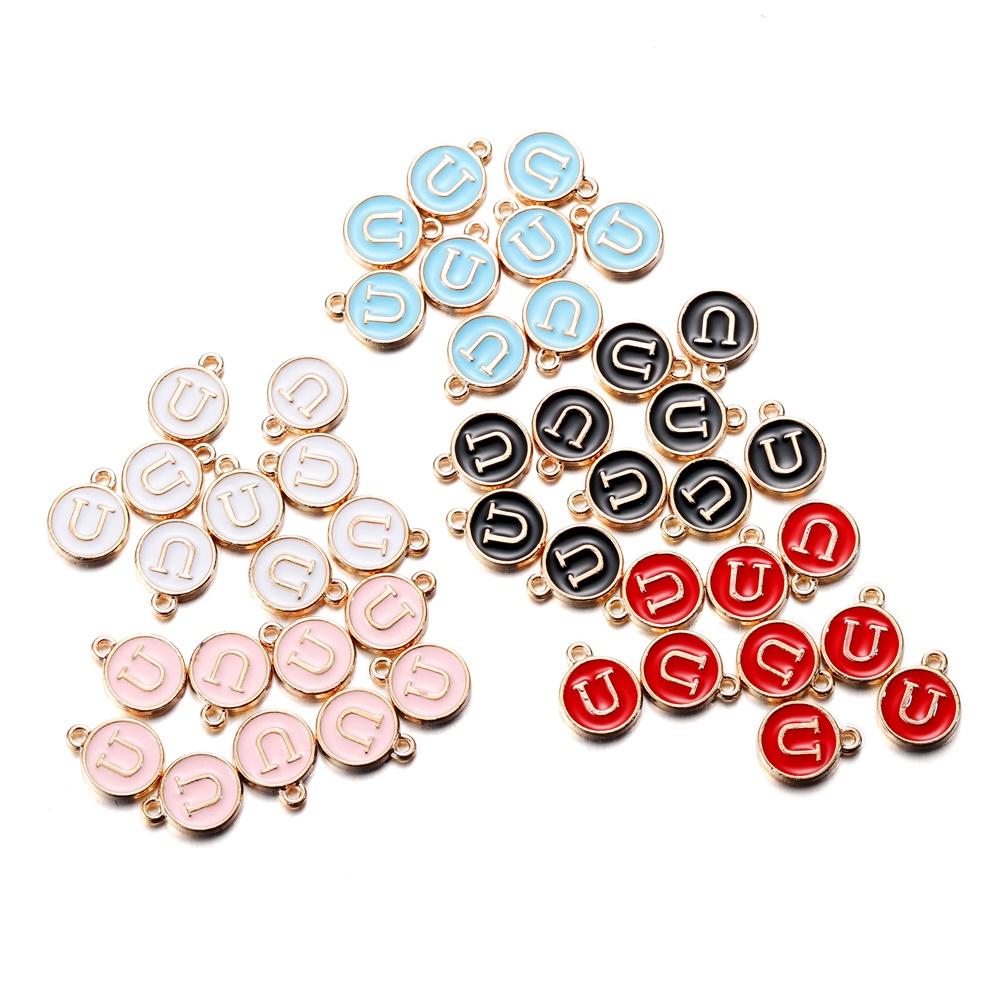 20Pcs 12*15mm A-Z Letter Charms Enamel Charms Alphabet Initial Letter Handmade Pendant for DIY Bracelet Necklace Jewelry Making