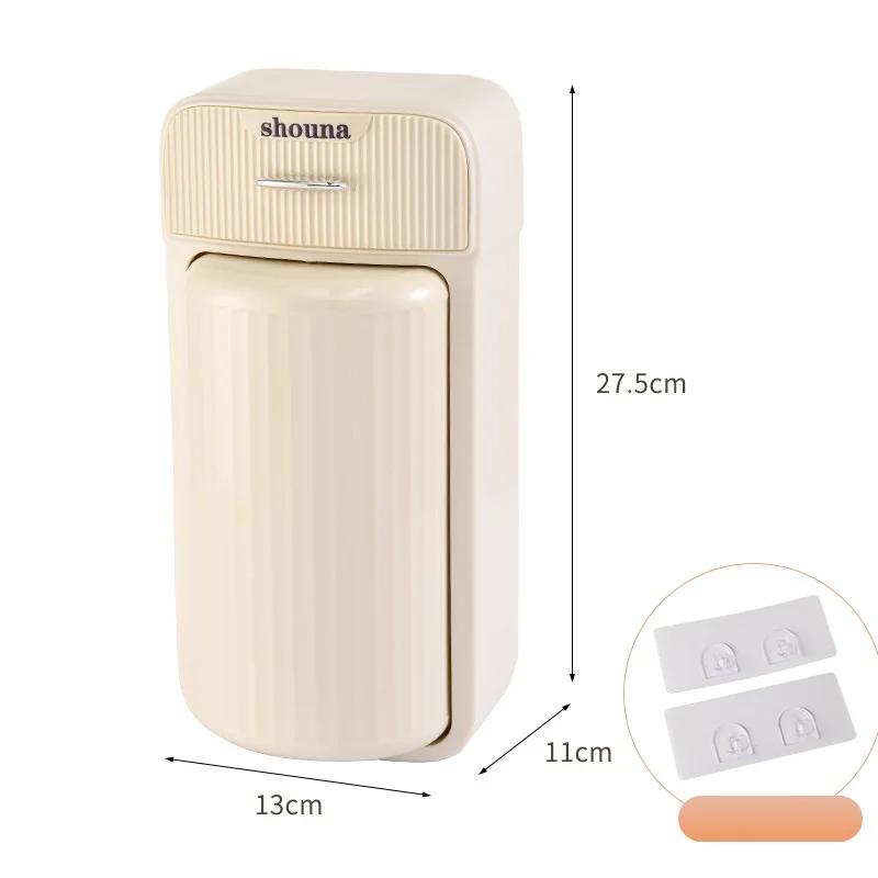 

Настенный вращающийся ящик для хранения, многофункциональный косметический органайзер для кистей для макияжа, помады, ванной, пылезащитный стеллаж для хранения слоновая кость