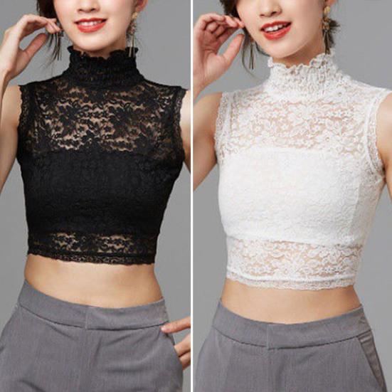 Fake Collar Turtleneck Hollow Out Flower Embroidery Detachable Shirt Design Clothing Accessories Breathable Lady Shirt Lace False Collar for Daily