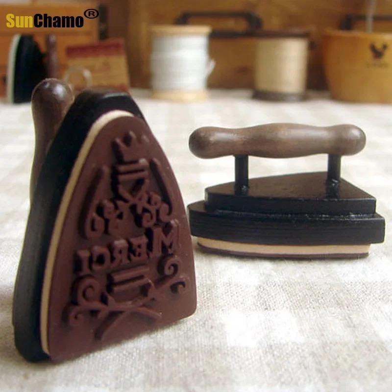 French Wood Stamp Thank You Iron Shape Stationery DIY Scrapbook Diary Decoration Rubber Stamps Handmade Craft, Novelty Ite