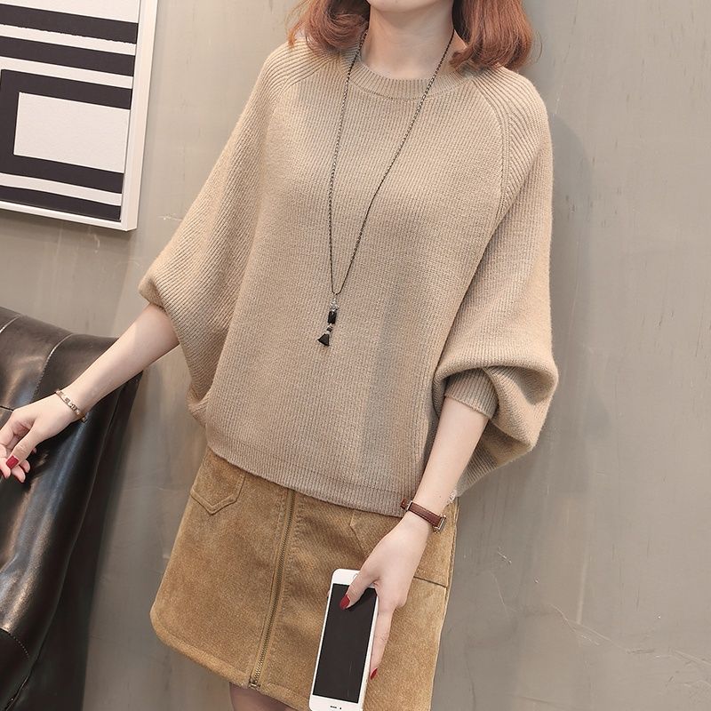 Fledermaus Ärmel Lose Pullover frauen Mantel Vielseitig Stricken Pullover Herbst Top Frauen