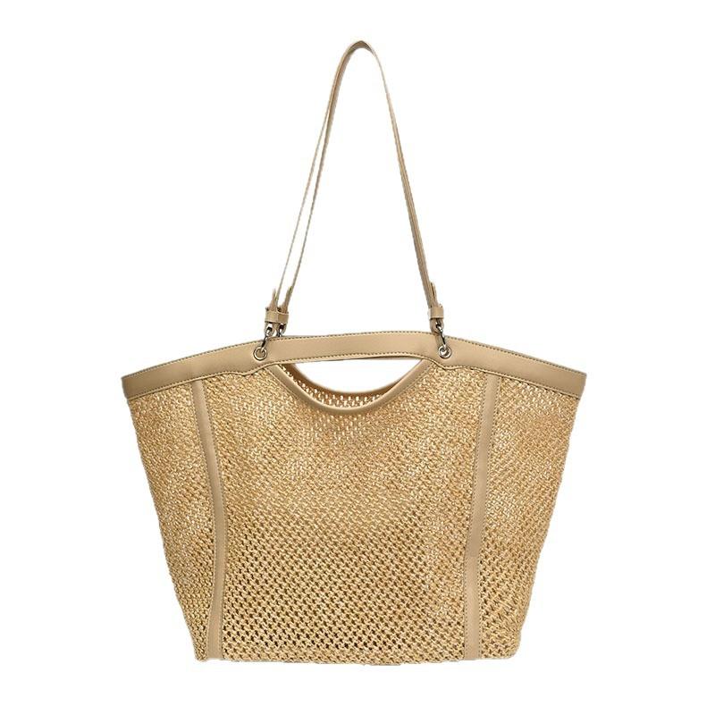 Large capacity woven tote straw bag women's 2026 spring new casual texture shoulder armpit bag