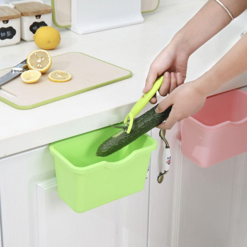 6Colors Kitchen Cabinet Door Holder Plastic Trash Can Portable Waste Bin Desktop