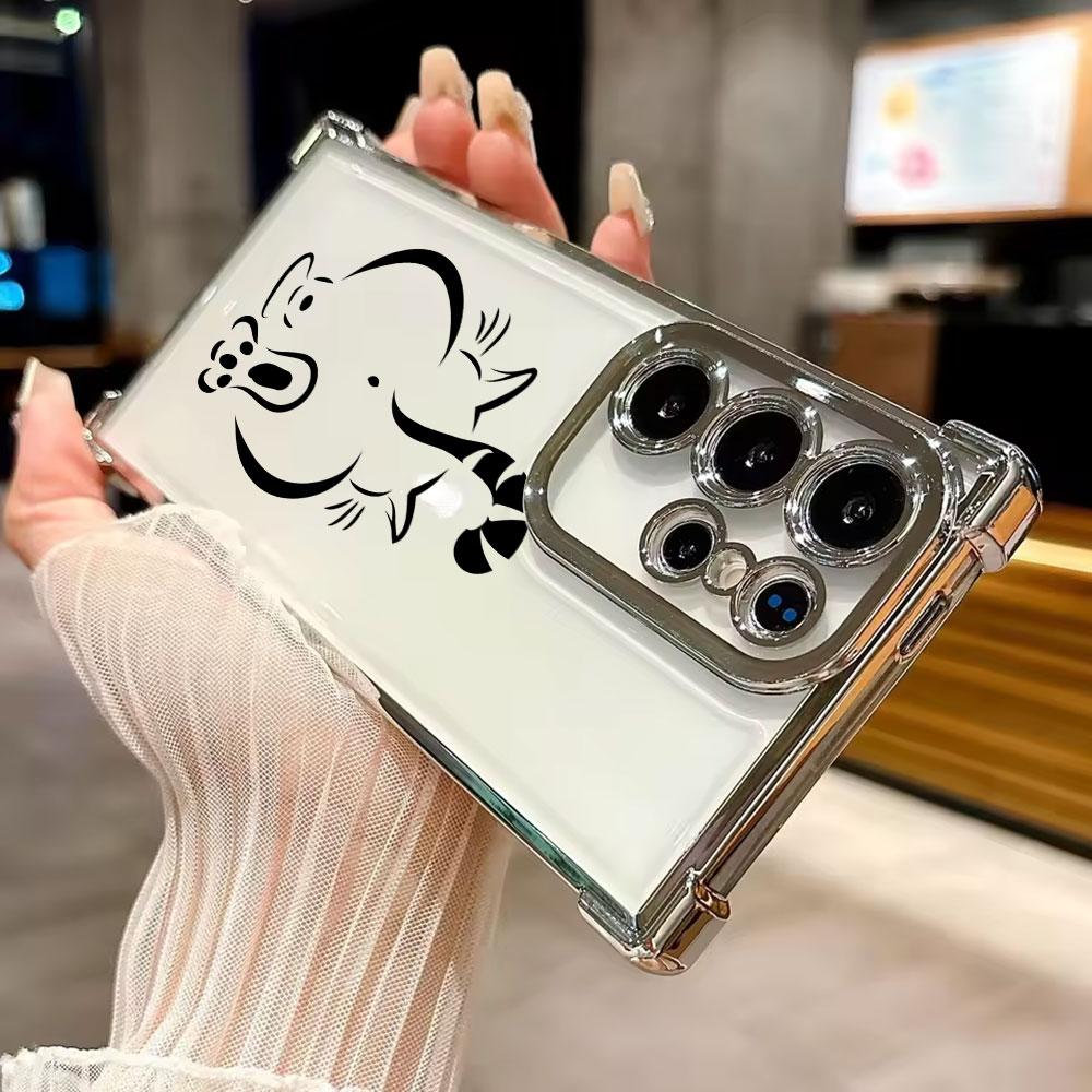 Funny Cat Black Line Art Cats Coque For Galaxy S26 Ultra Phone Case For Samsung S26 S25 S24 S23 S21 Ultra S20 FE S25 Plus Cover