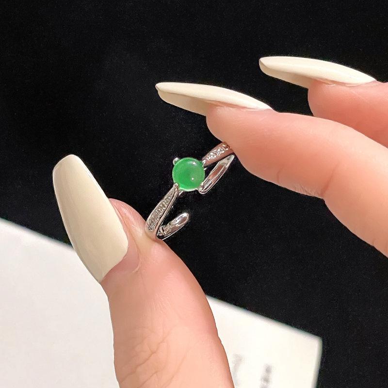 Red New Year'S Tide Fashion Flower Opening Ring Niche Design Adjustable High-End Ring