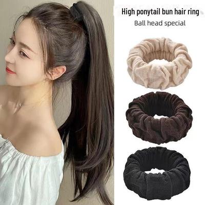 Women's Thick High Elastic Seamless Hair Tie for Ponytails - Durable Autumn/Winter Headband