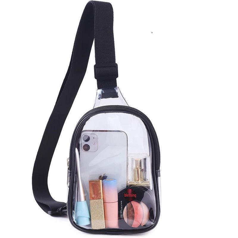 Clear PVC Messenger Bag for Men - Transparent Mobile Phone and Wallet Carrier, Ideal for Walking and Shopping