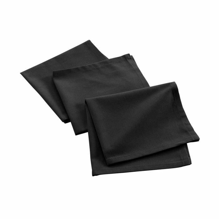 Lot de 3 Serviettes de Table "Mistral" 40x40cm Noir