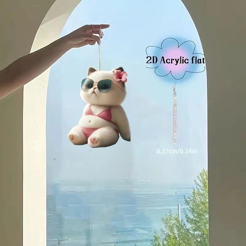 Modern Acrylic Cat Bikini Car Hanging Decoration Charming Interior Ornament