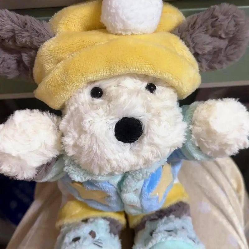 35cm Cute Tangbuli Shepherd Dog Plush Toy Soft Stuffed White Gray Puppy Pillow Wearable Clothing Doll Pillow Kids Birthday Gifts