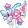 Butterfly Starry Sky Digital Balloon Set Children Baby Birthday Party Decoration Gradual Change Star Decoration Arrangement