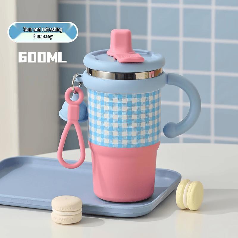 OLOEY Insulated Double-Drink Straw Water Bottle