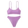 Women's Summer Fashion Sexy Color Waist Split Strap Bikini Swimsuit Set
