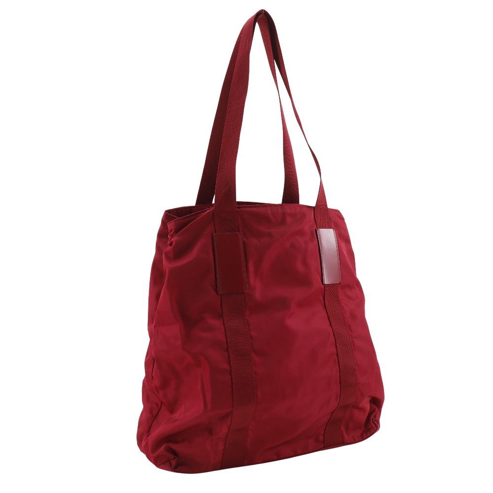 Prada Tote Bag B10310 Red Nylon Women Used
