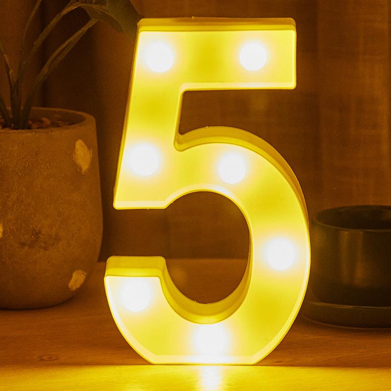 LED 21cm Warm Light Alphabet 0-9 Letters for Wedding Party Home Decor