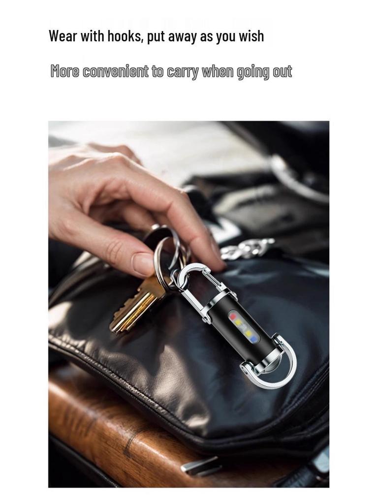 Portable Waterproof Keychain Flashlight – Multifunctional, Rechargeable Emergency Light