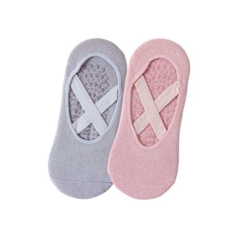 

Профессиональные носки для йоги женские нескользящие для пилатеса для начинающих для занятий в помещении специальные весенне-осенние напольные спортивные фитнес танцевальные колготки 2 pairs (Gray + pink) new yoga boat Socks