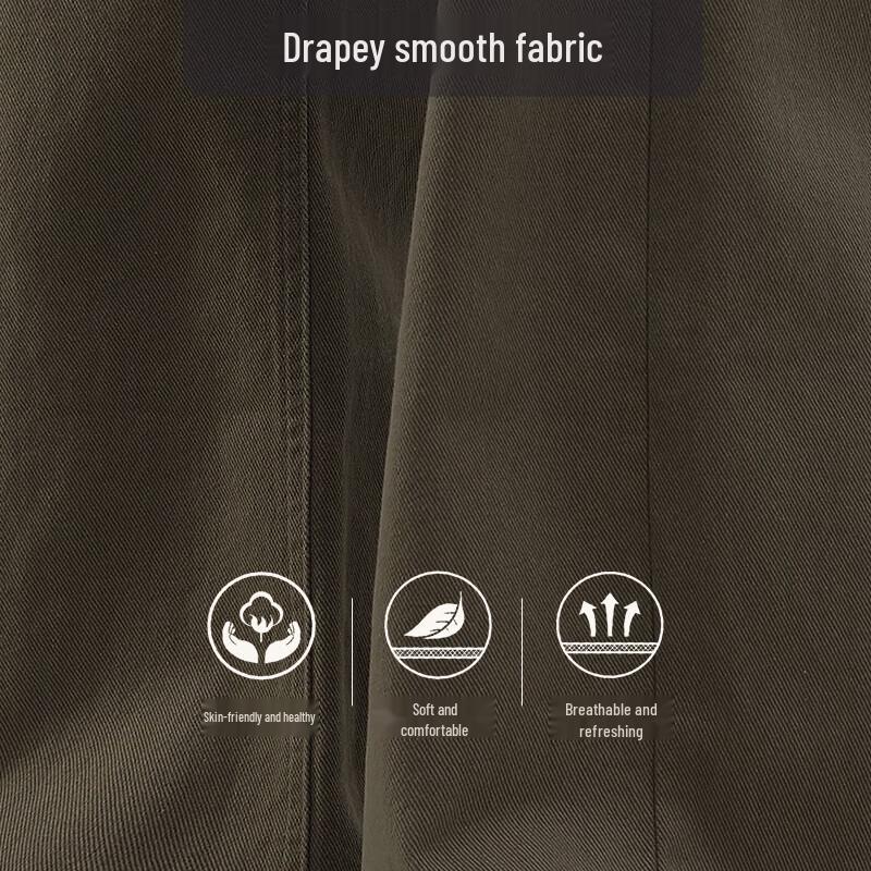 Pánské těžké 100% bavlněné prané kalhoty volného střihu s rovnými nohavicemi