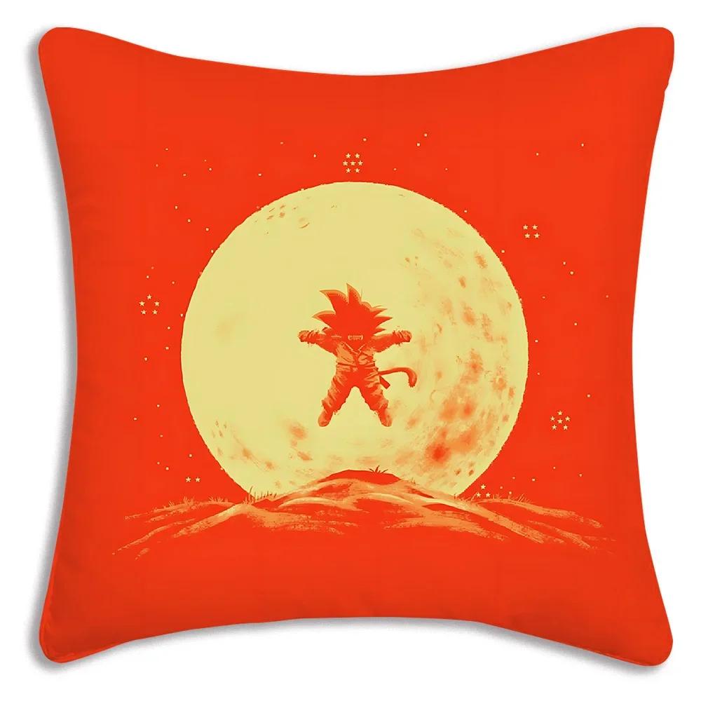 Anime Dragon Balls Z Goku Kawaii Kissenbezüge Cartoon Sofa Dekoratives Zuhause Doppelseitiger Druck Kurzer Plüsch Niedlicher Kissenbezug