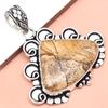 Pendant Picture Jasper Gemstone Gift For Her Silver Jewelry 1.75"