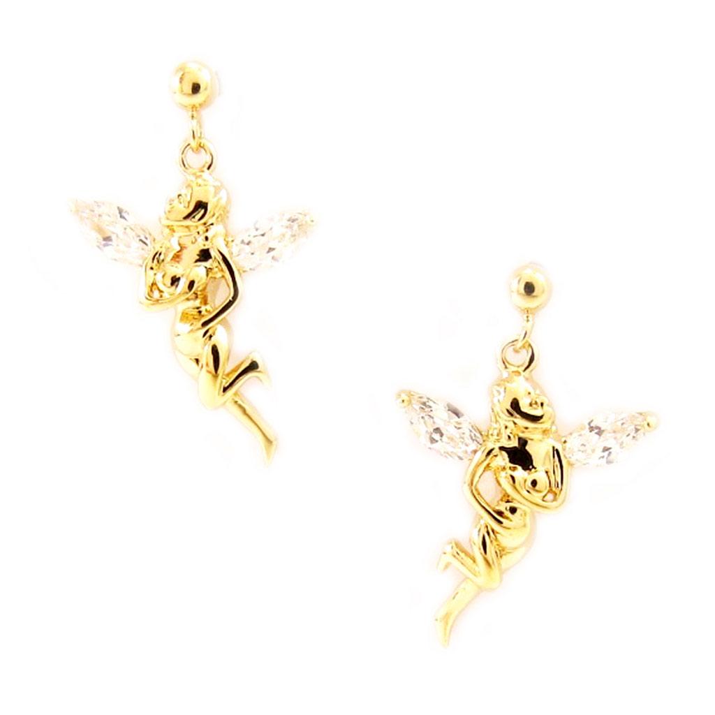 Les Trésors De Lily [L5306] - Gold Plated 'Tinker Bell' Earrings - 20x15 Mm