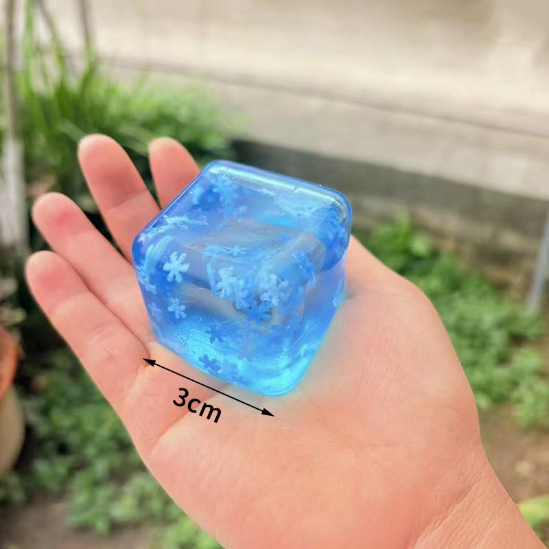 Kawaii Ocean Theme Slow Rebound Toy Ice Cube Shaped Stress Relief Squeeze Toy Creative Kids And Adults Squeeze Relax Gifts