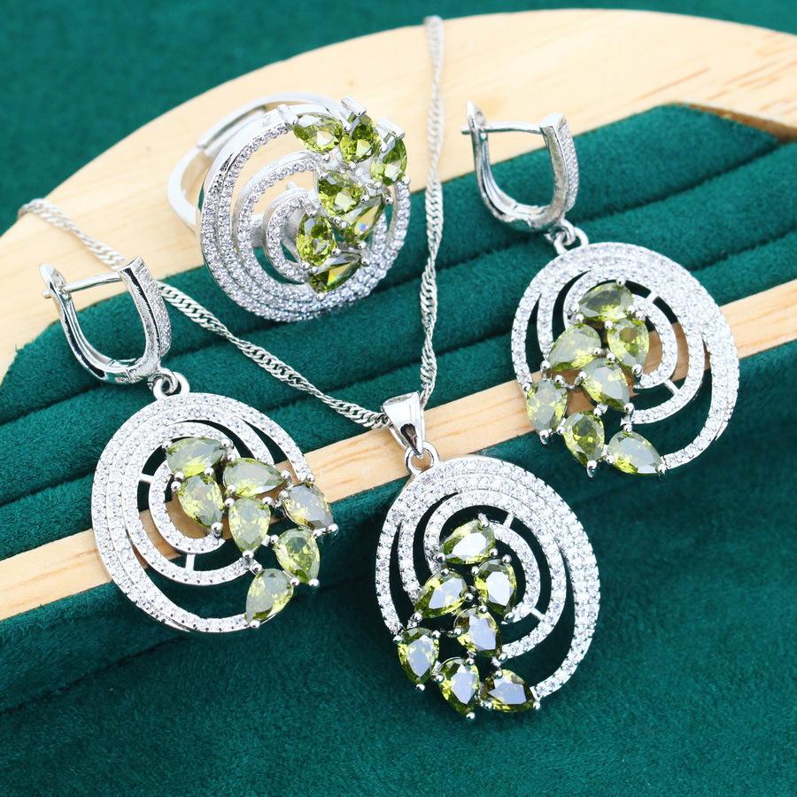 2024 New Luxury Jewelry Necklace Earrings Open Ring AAA Zircon Set