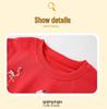 Girls' Red Round Neck Cartoon Mermaid Sweatshirt - Autumn/Winter 2026 Collection, Long Sleeve.