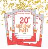 Darling Souvenir White Birthday Invitation Card Printable Elegant Fill or Write In Blank Party Invites 28 Pcs 5 X 7